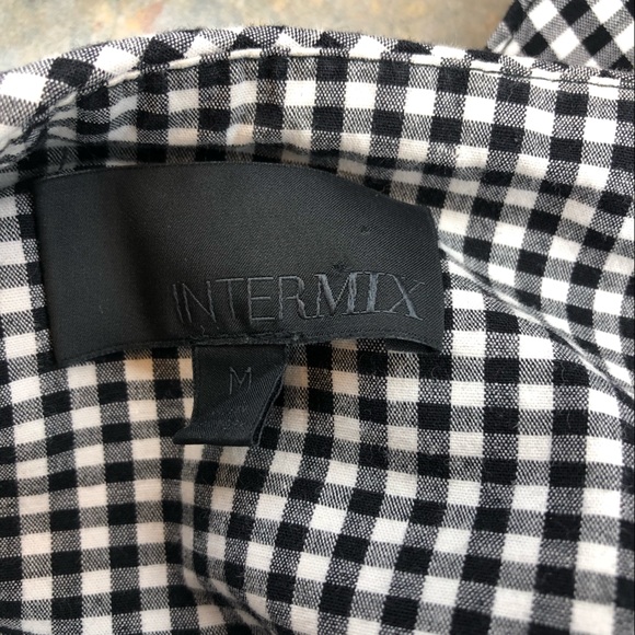 Intermix black and white gingham cotton peplum top medium - Picture 6 of 7